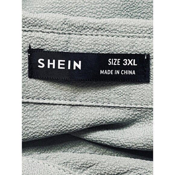 Shein Mens Light Green Button-Up Shirt 3XL Gauze Lightweight Comfy Casual Office - Picture 12 of 16